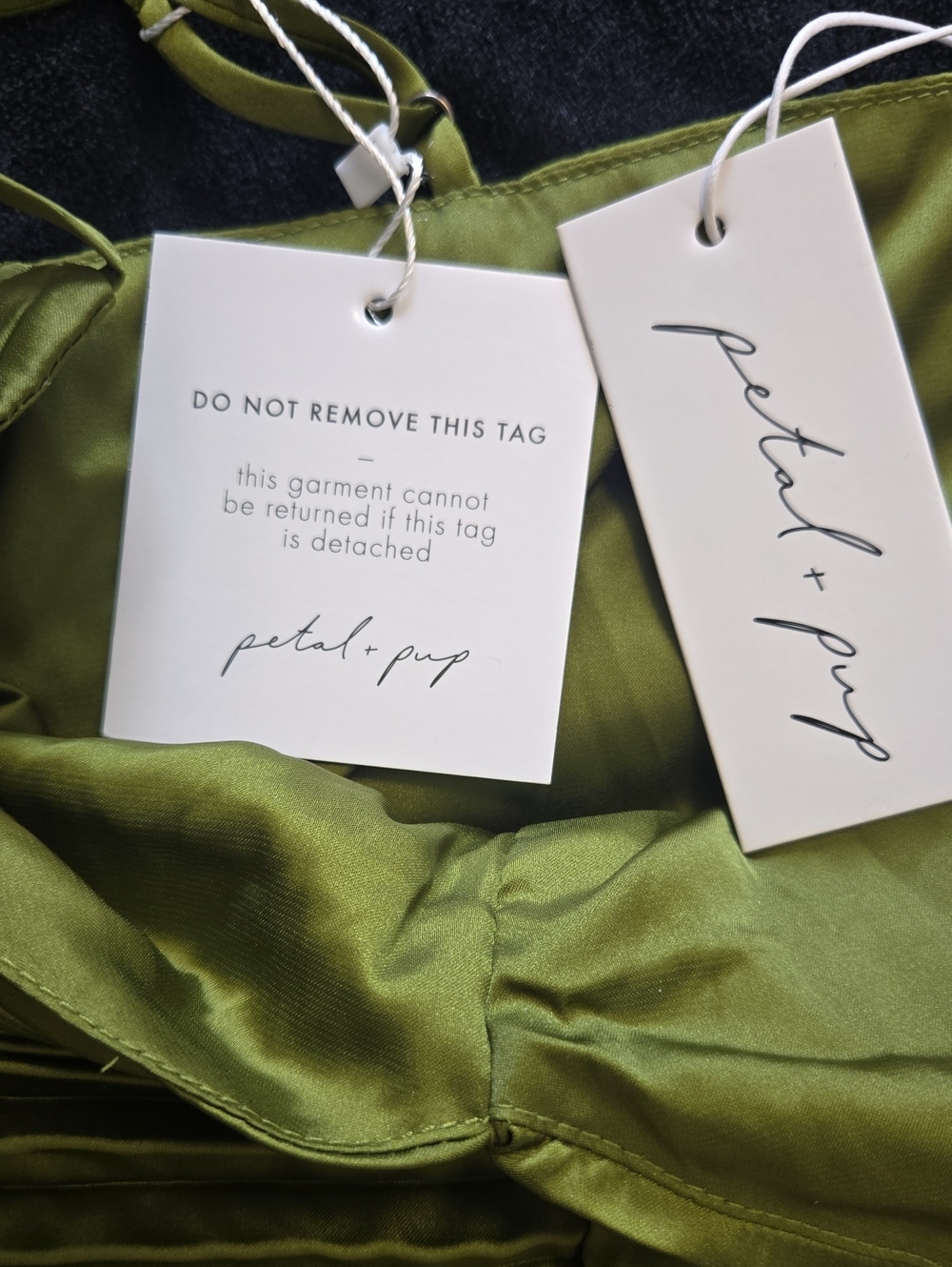 Petal & Pup Naira Pleated Maxi Dress Palm Green Size 8 NWT - Picture 12 of 13